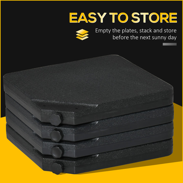 Four-Piece Plastic Cantilever Parasol Base - Black
