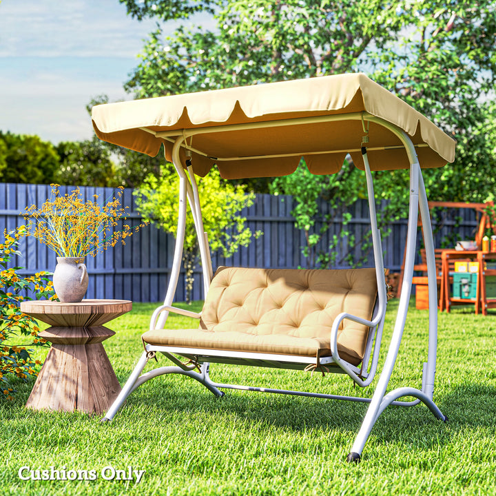 Outsunny Two-Seater Bench Cushion - Khaki