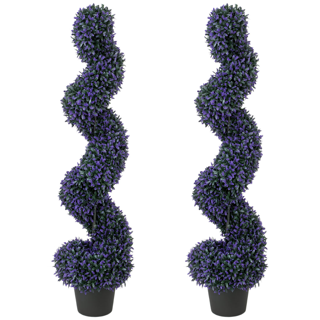 Decorative Artificial Plants Set of 2, UV Resistant Fake Plants in Pot