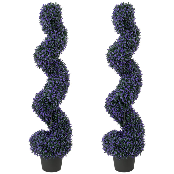 Decorative Artificial Plants Set of 2, UV Resistant Fake Plants in Pot