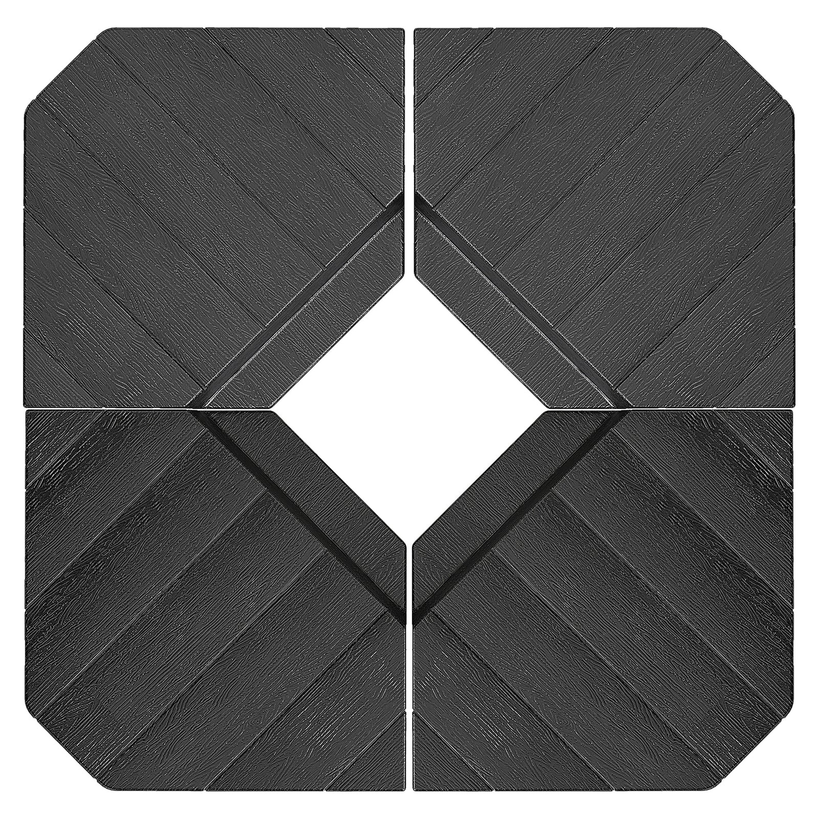 Umbrella Weights for Cantilever Parasols, Set of 4 Heavy Duty Parasol Base Stand Weights, 80kg Sand or 60kg Water Filled, Black