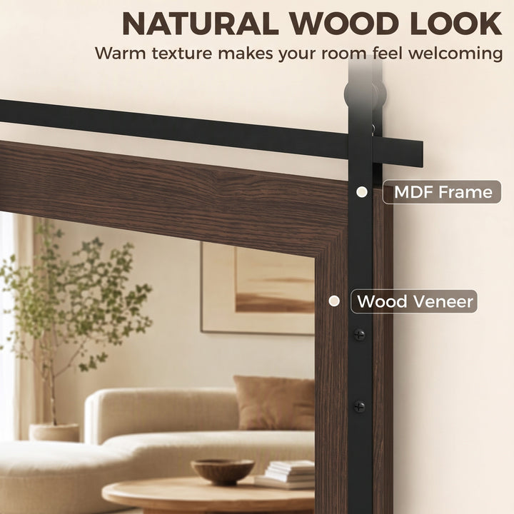 86.5 x 61 cm Rectangle Mirror, Farmhouse Wall Mirror for Living Room - view 5