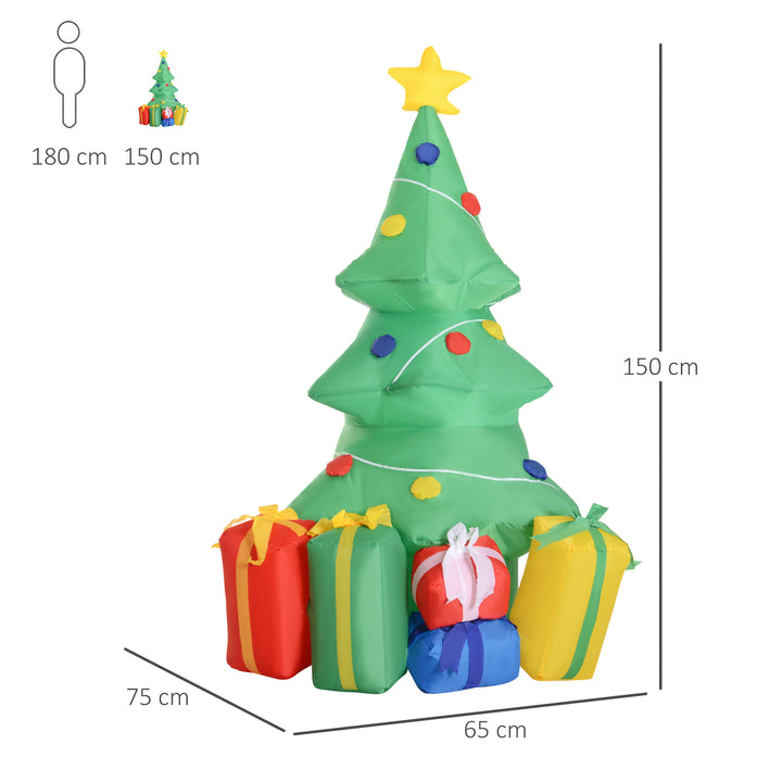 MCL 5ft Inflatable Christmas Tree Xmas Air Blown Holiday Decoration LED Lawn Yard Outdoor Ornaments