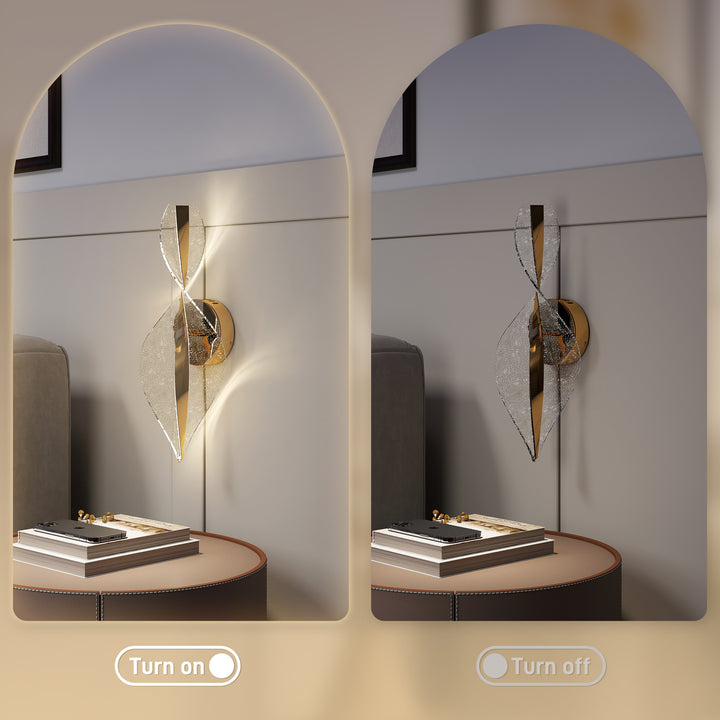 Led Wall Lamp 2 Pack, 13W Modern Indoor Spiral Wall Light, Colour Temperature Adjustable 3000K/4000K/6500K, for Bedroom, Living Room, Hallway, Stairs, Gold Tone