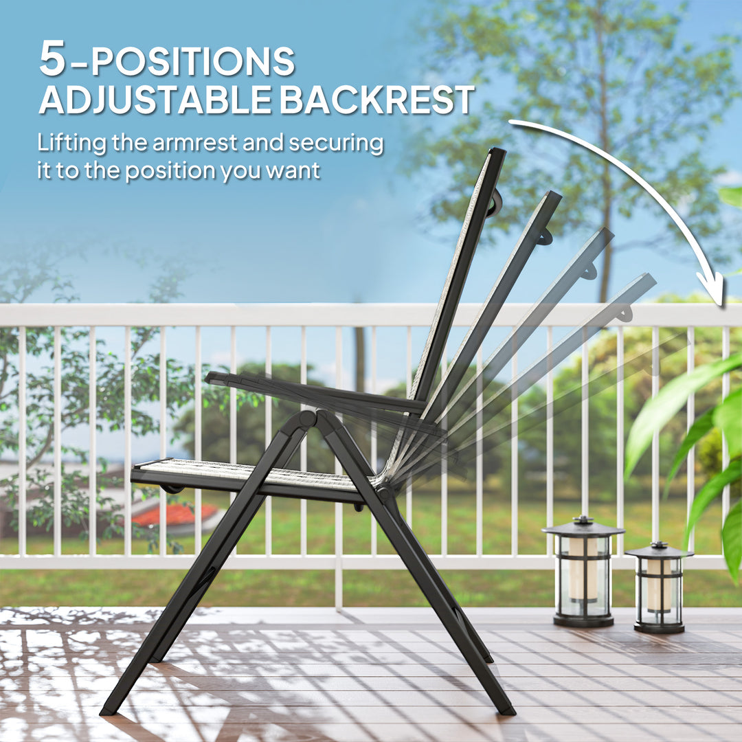 Rattan Reclining Garden Chairs - Grey