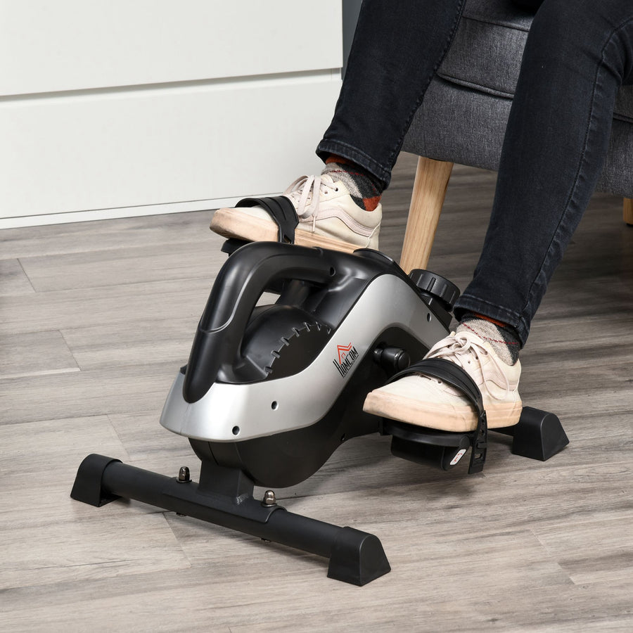 Portable Pedal Exerciser, Mini Exercise Bike with 8 Levels Magnetic Resistance and LCD Display, Cycle Leg Exerciser Sitting Down