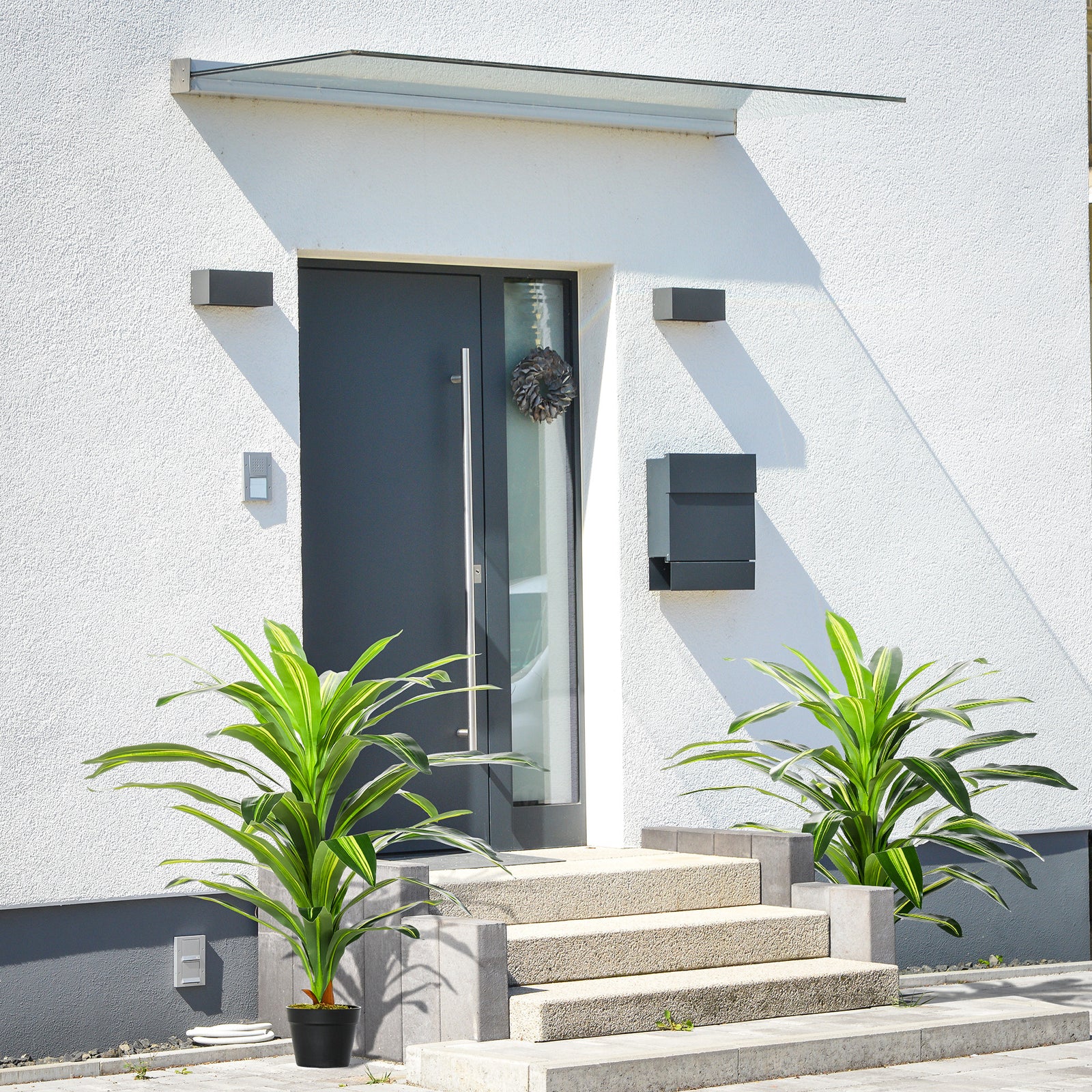 Set of Two Artificial Dracaena Plants