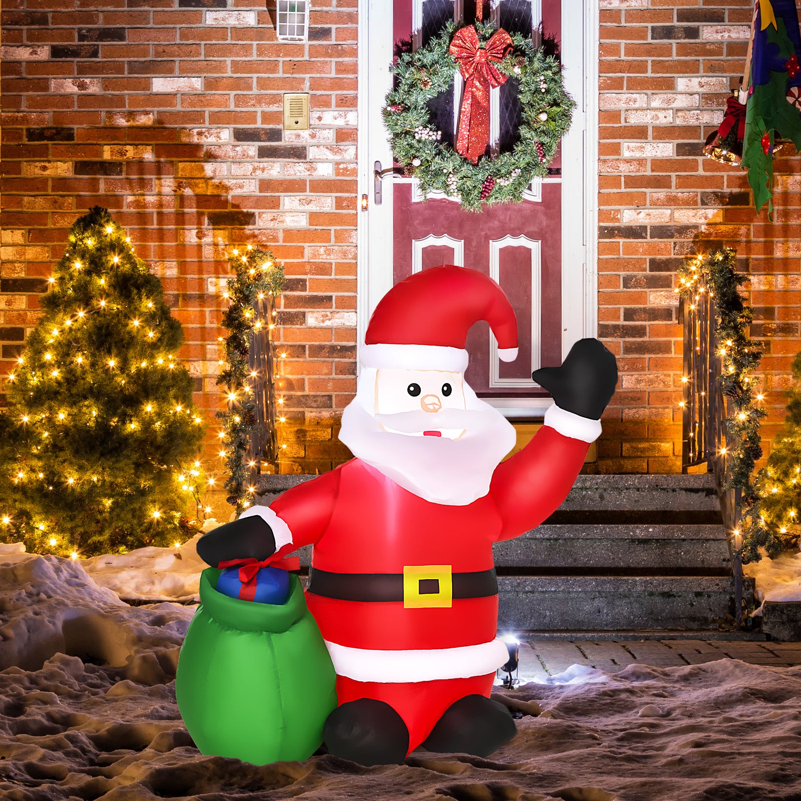 Inflatable Blow up Christmas Santa Claus 4ft LED Yard Holiday Decoration