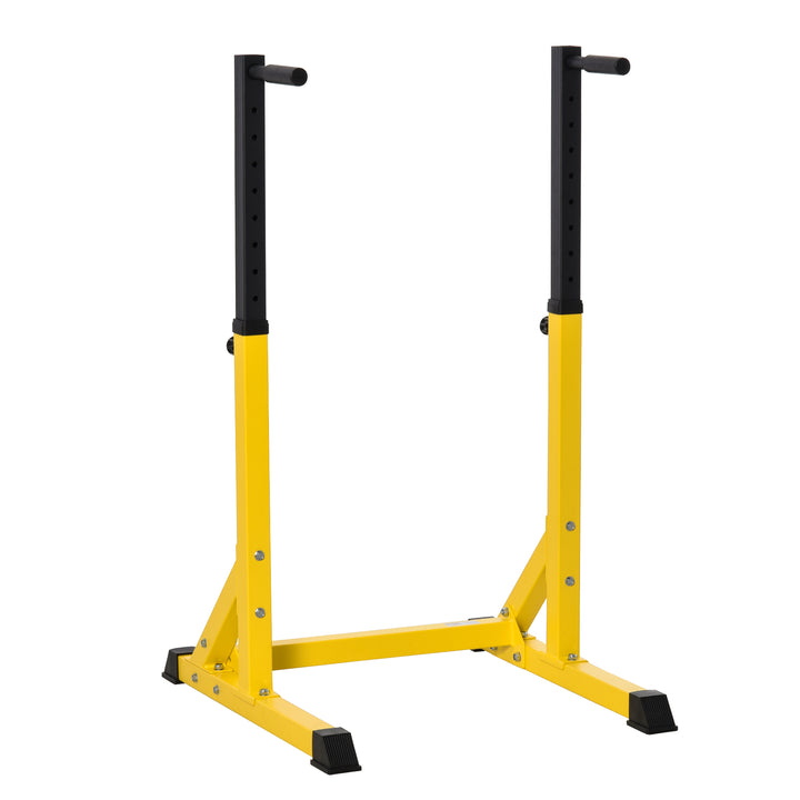 HOMCOM Dip Station Chin Up Parallel Bars Pull Up Power Tower Home Gym Workout Bicep Tricep Fitness Equipment Height Adjustable