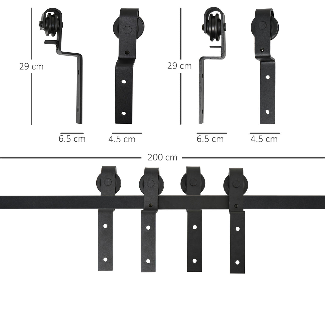 6.6FT/200cm Sliding Barn Door Hardware Track Kit, 90kg Heavy Duty - view 3