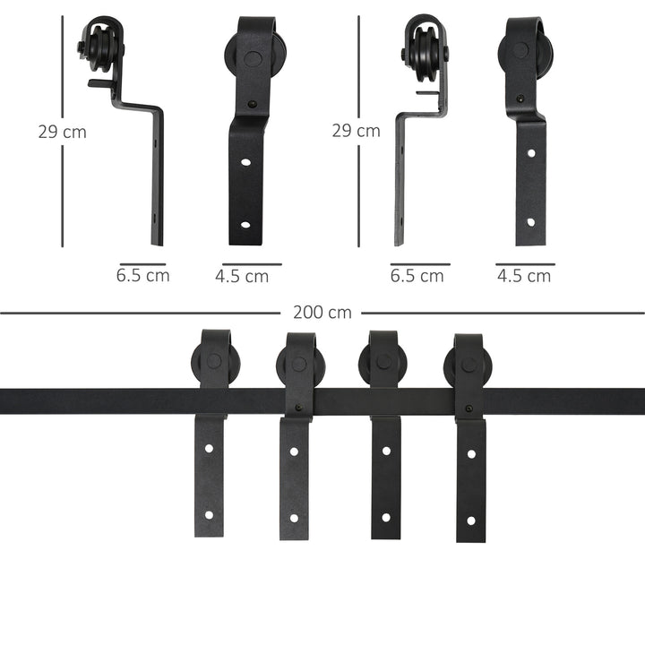 6.6FT/200cm Sliding Barn Door Hardware Track Kit, 90kg Heavy Duty - view 3