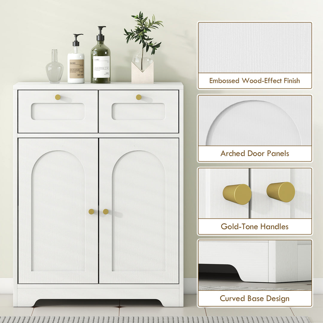 Bathroom Floor Cabinet with 2 Drawers - White - view 6