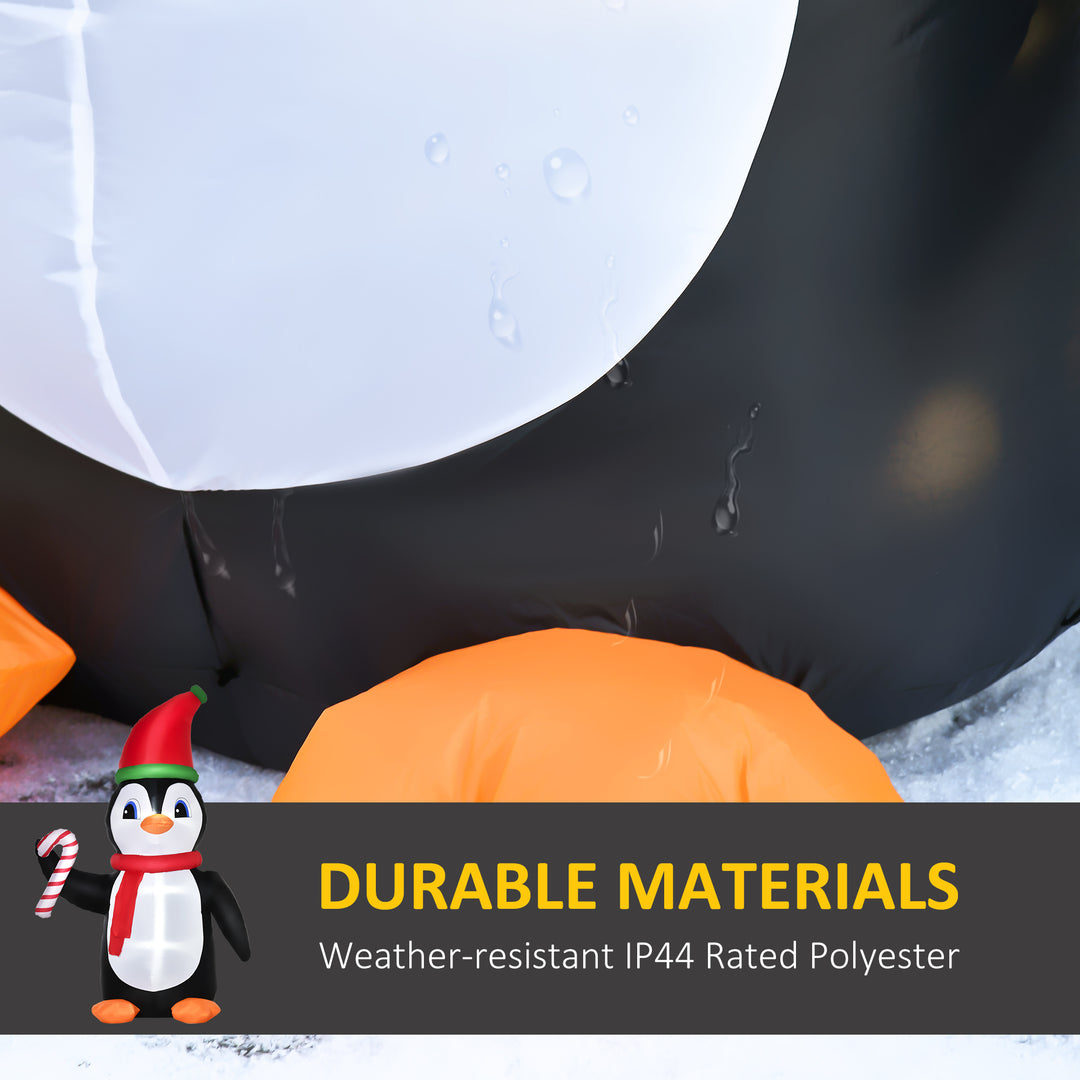 MCL 8ft Inflatable Christmas Penguin Holding Candy Cane Blow Up Outdoor Decoration with LED Lights for Holiday