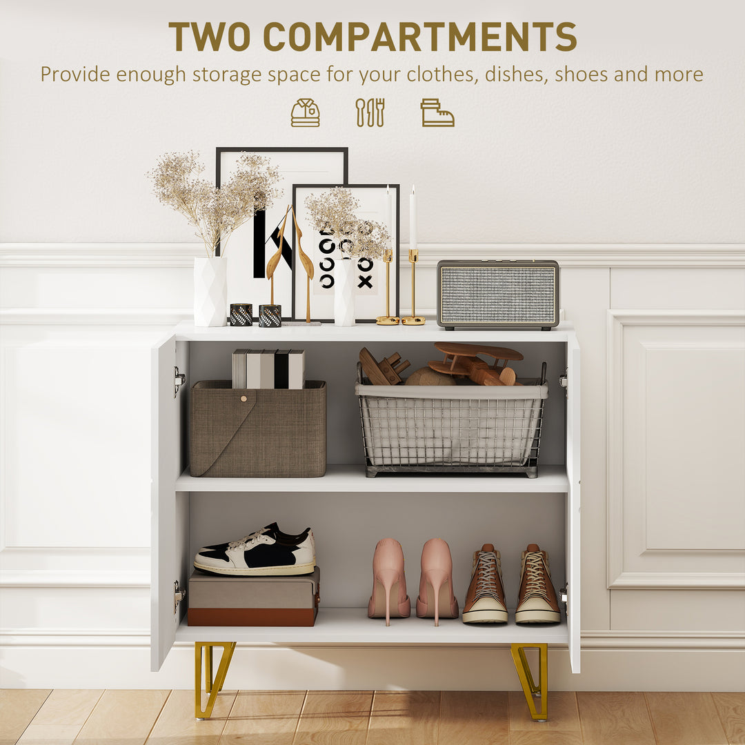 Modern Luxe High Gloss Sideboard, with Hairpin Legs - White