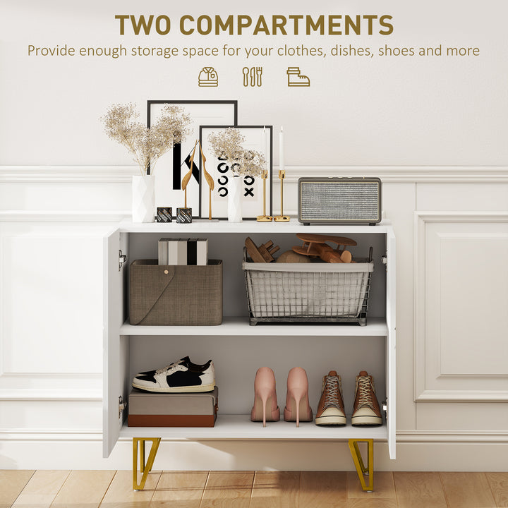 Modern Luxe High Gloss Sideboard, with Hairpin Legs - White