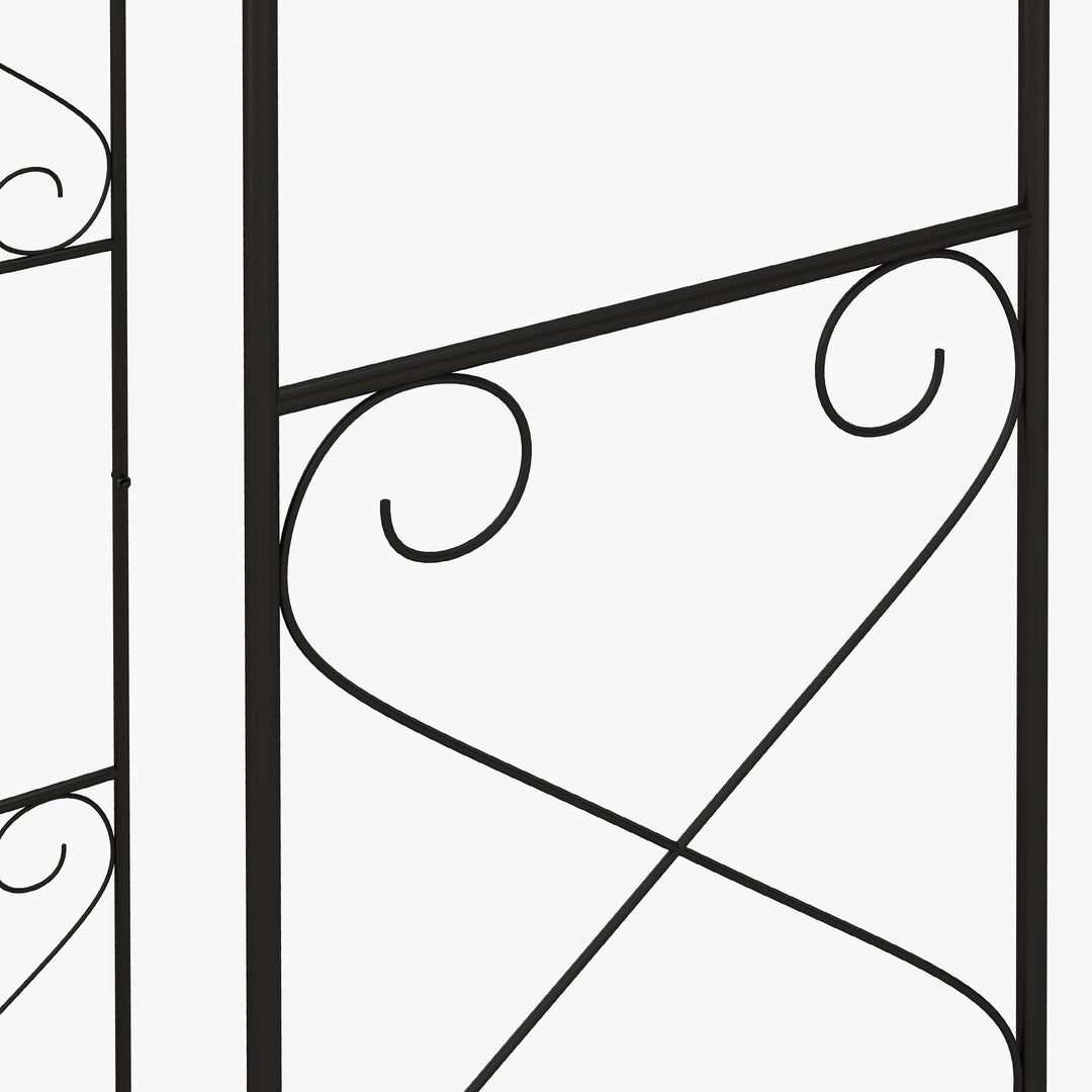 Decorative Garden Arch, with Gate - Black