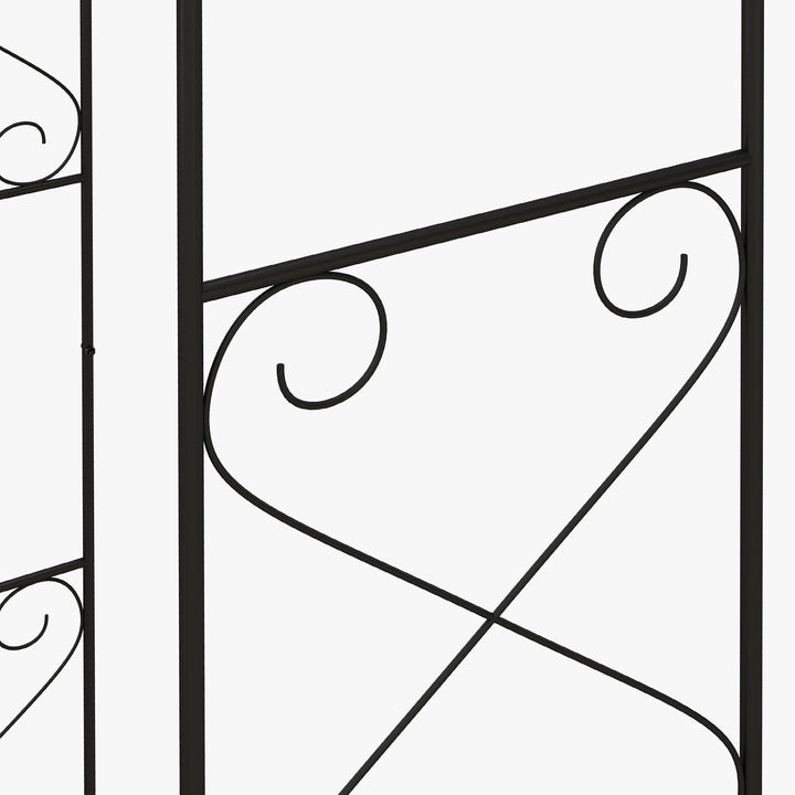 Decorative Garden Arch, with Gate - Black