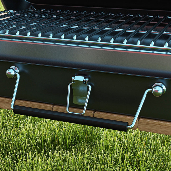 Outsunny Metal Suitable-Style Portable BBQ Grill - Black