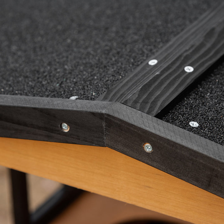 MCL Wooden Outdoor Cat House, 3-Tier Cat Shelter with Tilted Roof, Terrace, Jump Step, Bottom Tray and Elevated Base, Waterproof Paint, Yellow