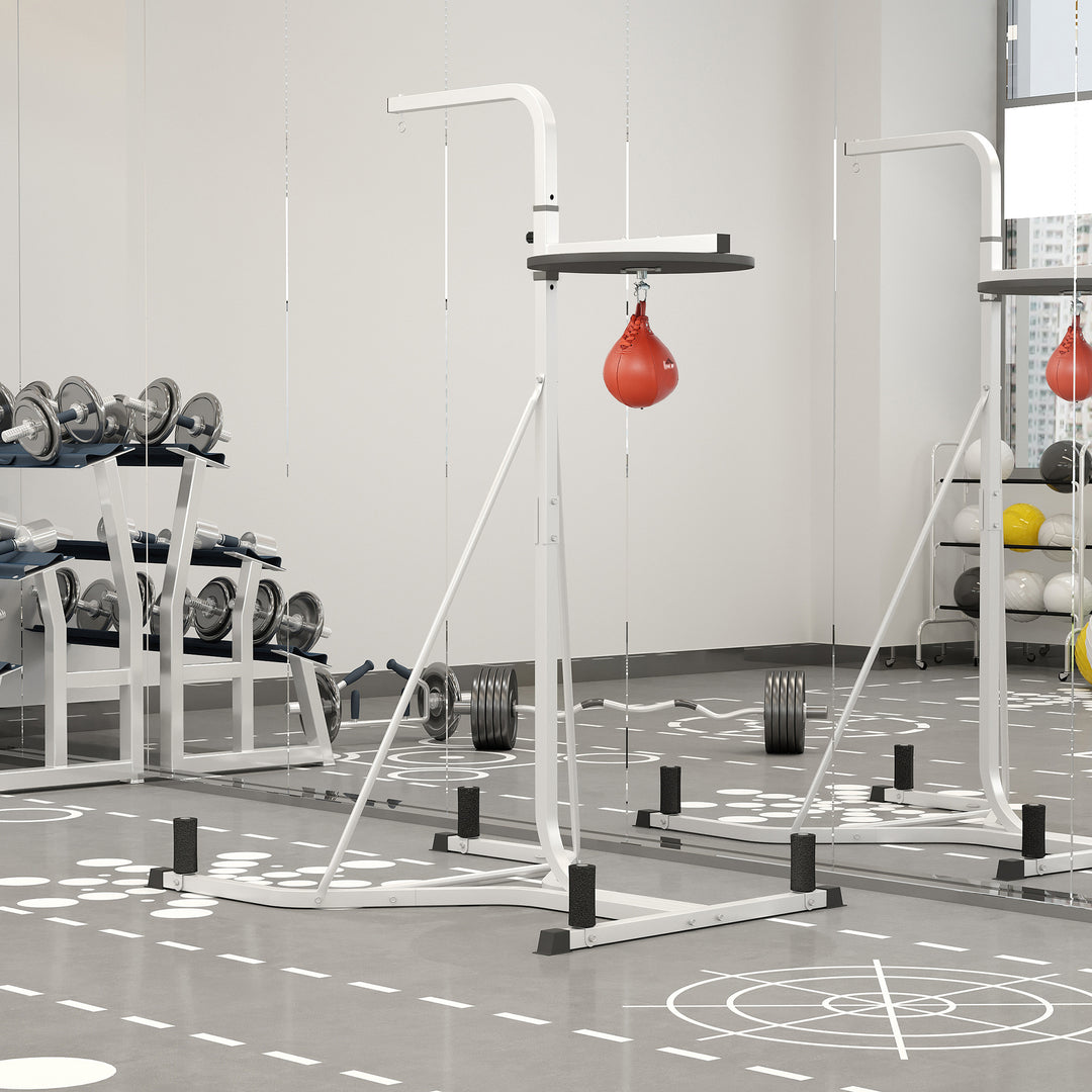 Adjustable Freestanding Speedbag, Punch Bag Hanger, White