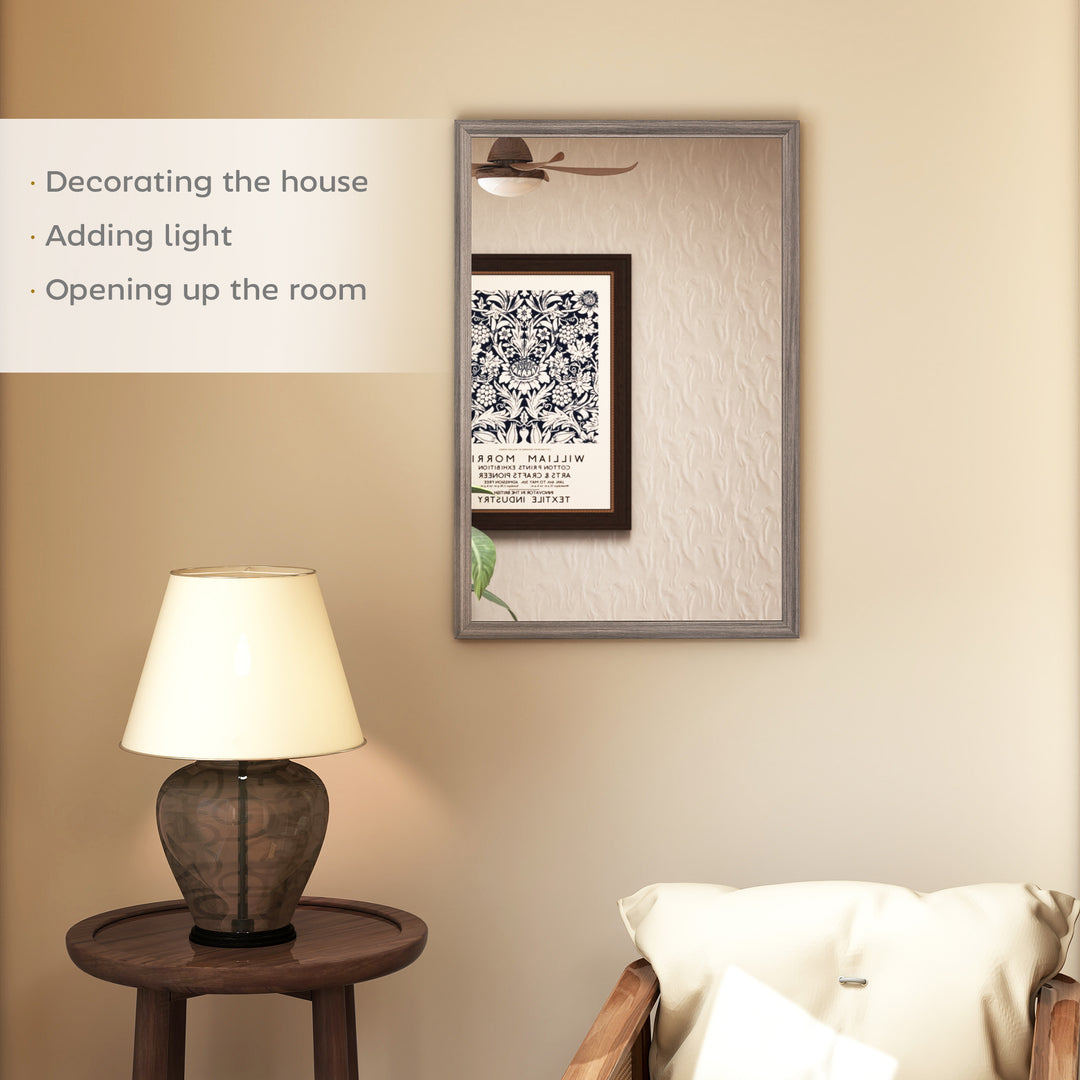 Wall Bathroom Mirror, 40 x 60 cm Wall-Mounted Mirror for Living Room, 