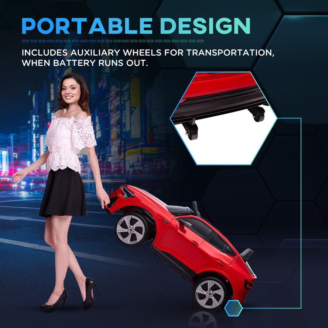 Audi E-tron Licensed 12V Kids' Electric Ride on, Electric Car for Kids, with Parental Remote, Music Lights MP3, Suspension Wheels, for 3-5 Years, Red