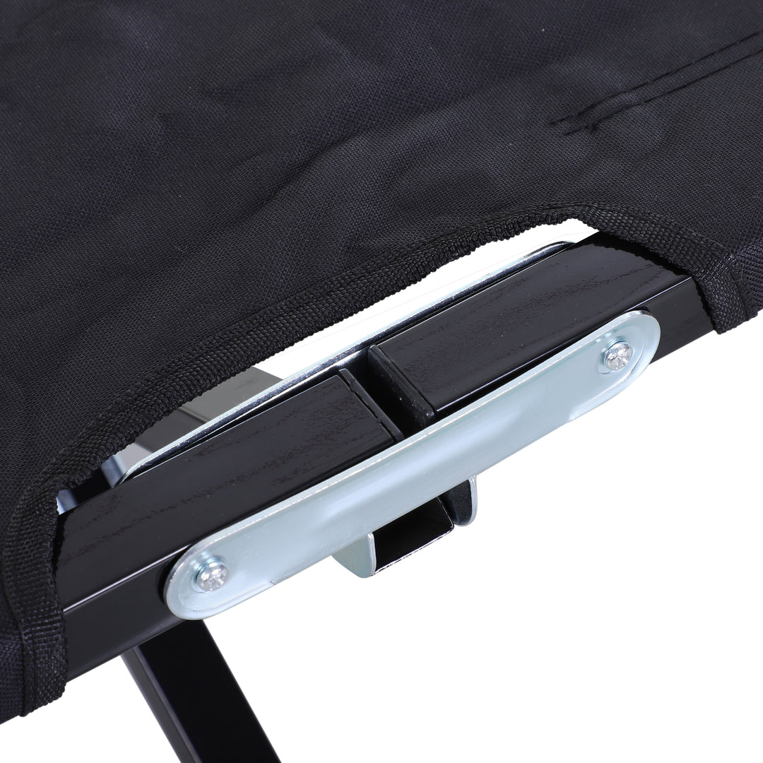 Double Camping Cot Bed, with Bag - Black
