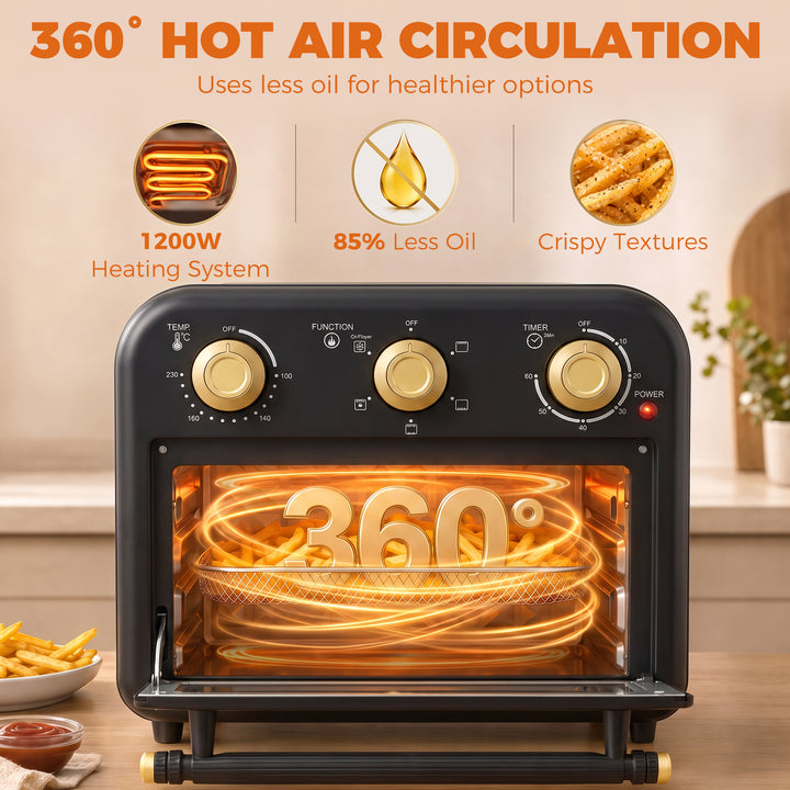 Air Fryer Toaster Oven, Convection Countertop Oven, with Adjustable Te