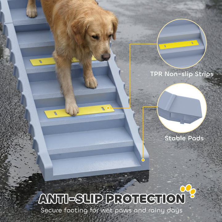 Dog Car Ramp with Anti-Slip Steps, 10-Steps Pet Stairs for Pets to Acc