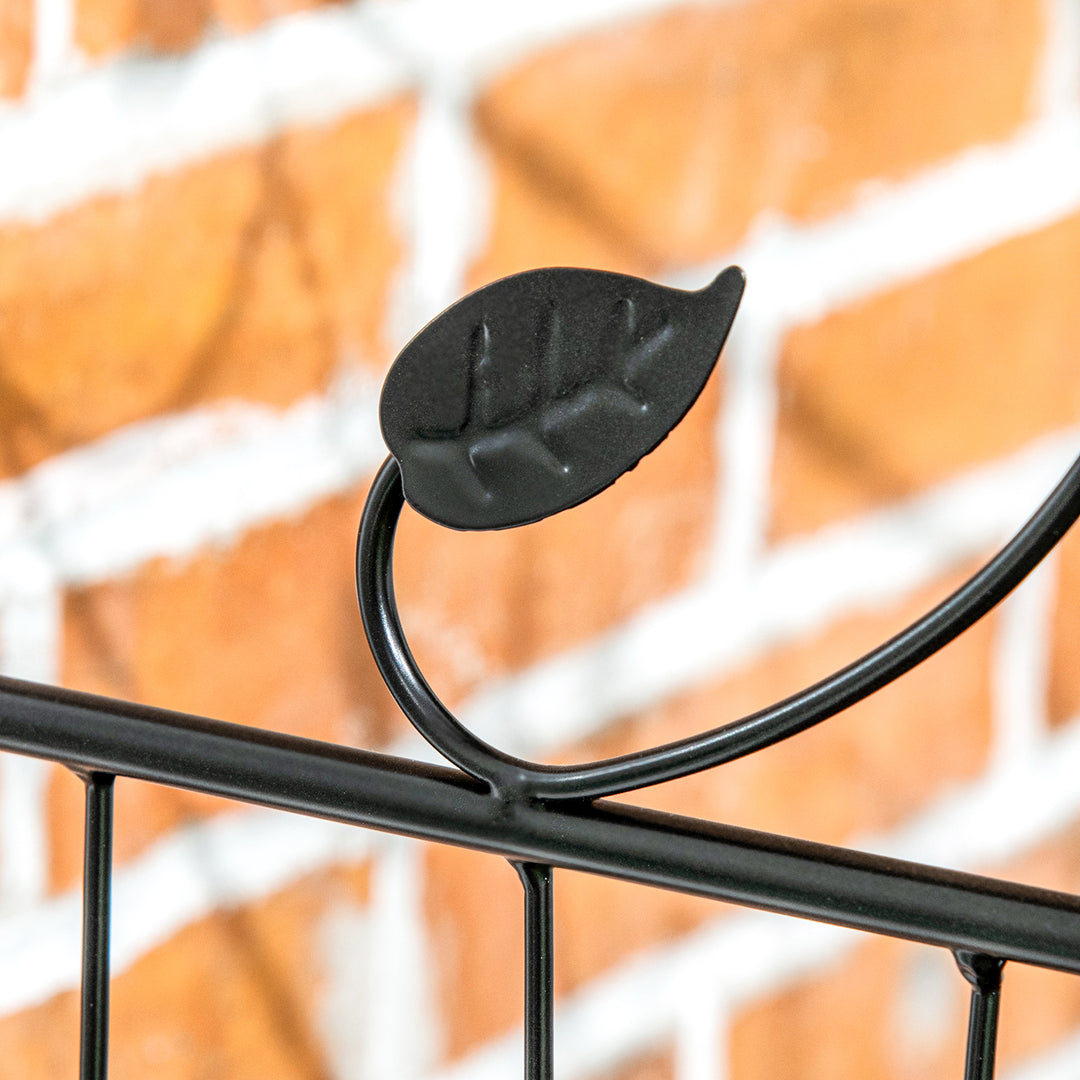 Decorative Garden Fencing, 8PCs 43in x 23ft Outdoor Picket Fence Panels, Rustproof Metal Wire Landscape Flower Bed Border Edging Animal Barrier, Black