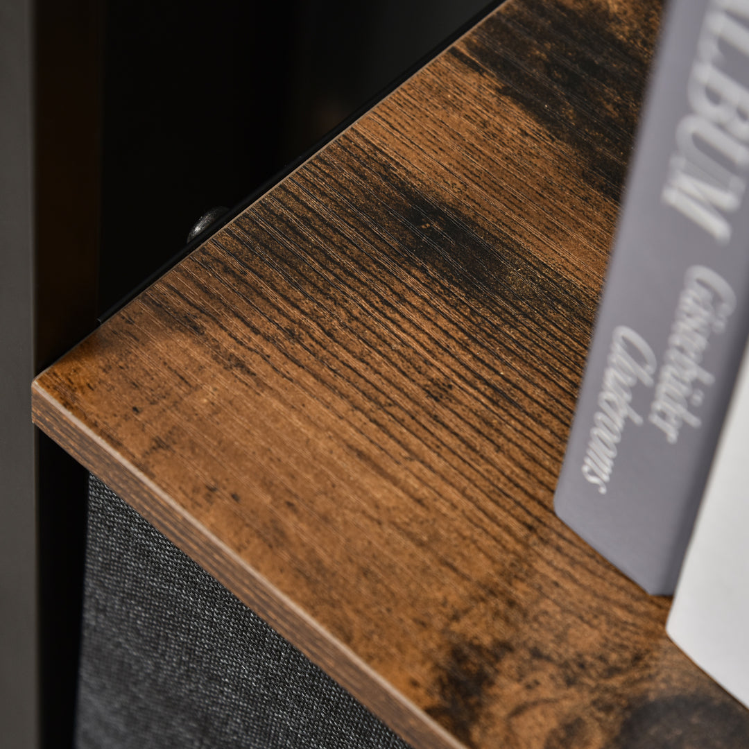 MCL 3 Drawer Storage Chest Unit Home Cabinet w/ Shelves Home Living Room Bedroom Entryway Living Furniture, Black