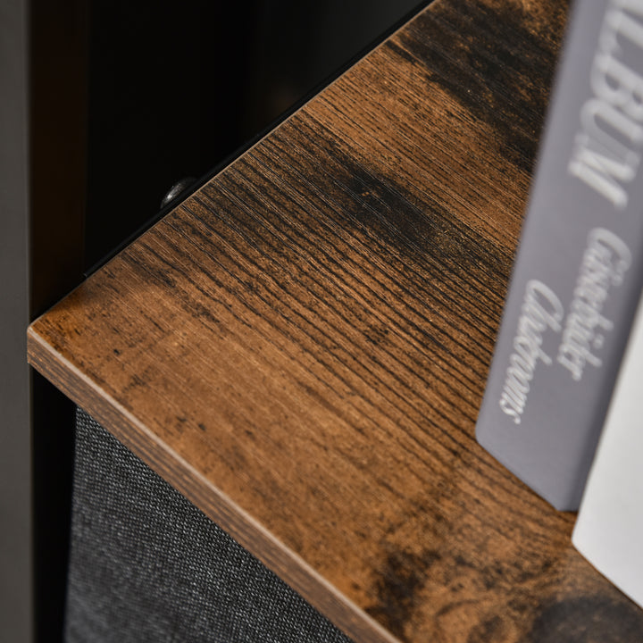 MCL 3 Drawer Storage Chest Unit Home Cabinet w/ Shelves Home Living Room Bedroom Entryway Living Furniture, Black