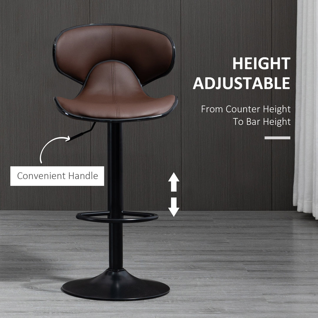 Adjustable Swivel Bar Stools Set of 2, Barstools with Footrest and - view 5