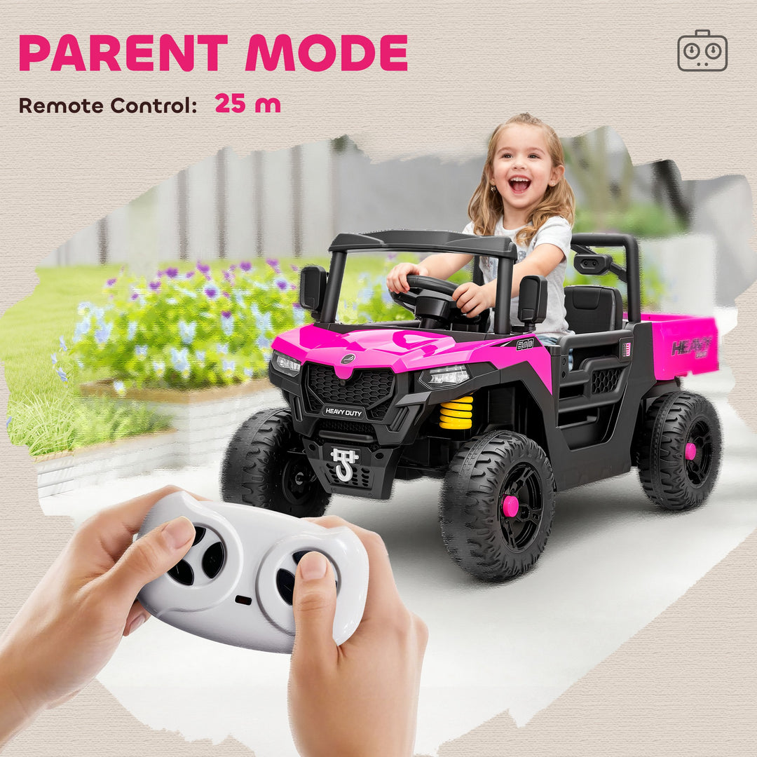 Kids Ride on Car, 12V Electric Kids UTV with Electric Dump Bed, 4-Wheel Suspension for 3-8 Years
