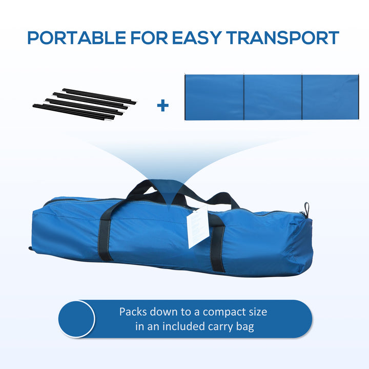 4 Pole Camping Windbreaks, Beach Wind Shield Shelter with Carry Bag and Steel Poles, Outdoor Caravan Privacy Shield, 540cm x 150cm, Blue