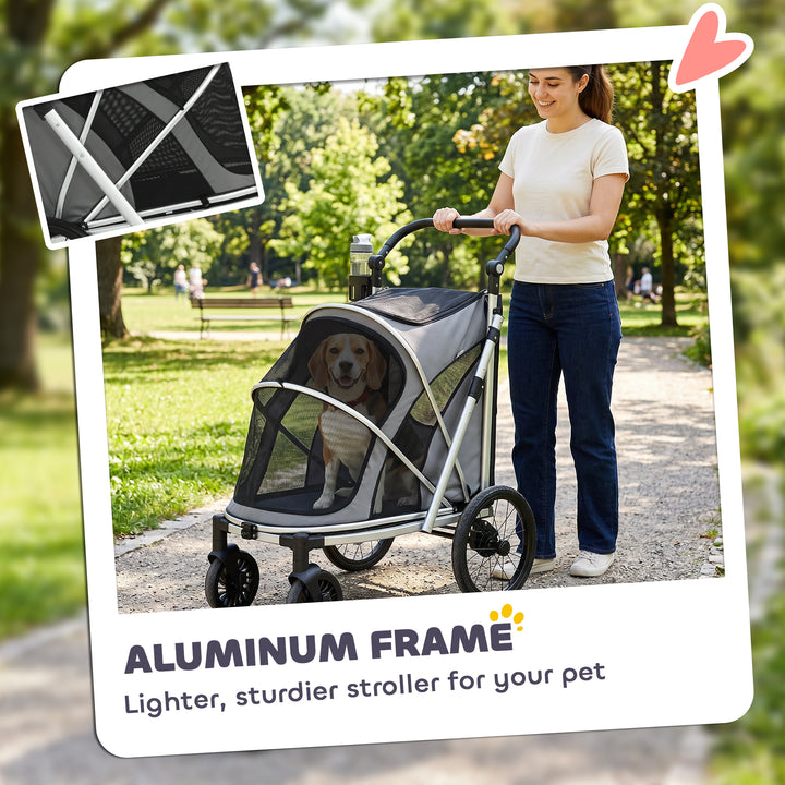 Dog Stroller, Easy Folding Pet Stroller for Small and Medium Dogs with