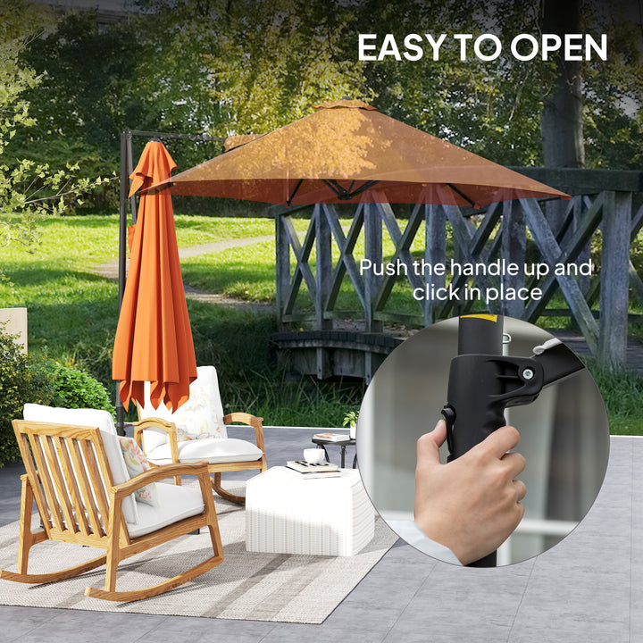 2.5m Rotating Cantilever Parasol - Orange