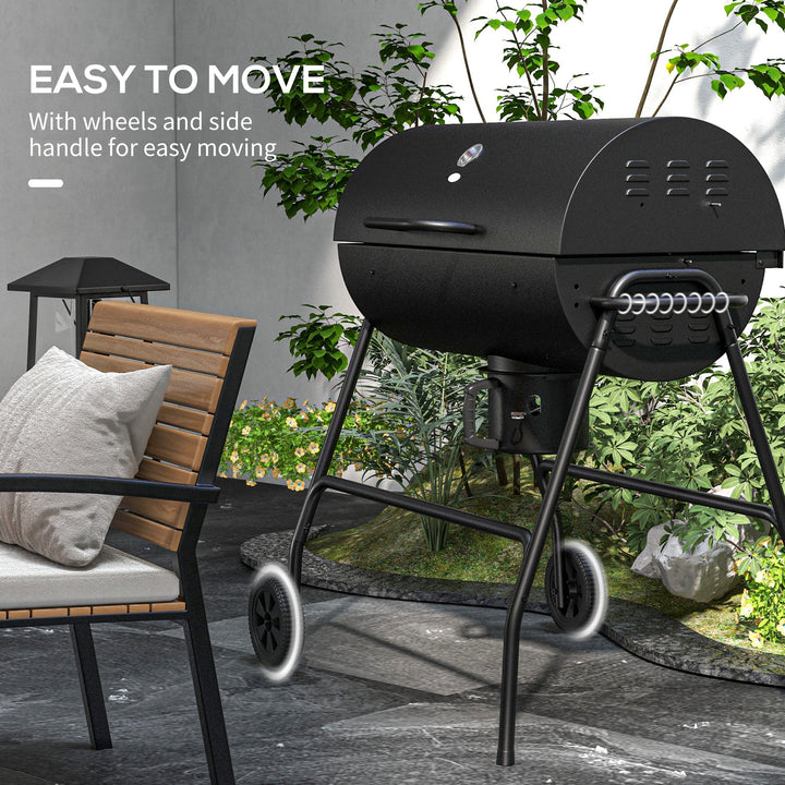 Steel Charcoal BBQ, with Ash Catcher and Warming Rack