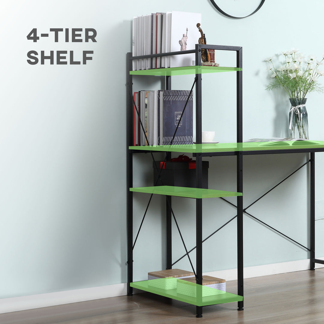 Computer Desk with Storage Shelves on Left or Right, Industrial Reversible Writing Desk for Home Office, Study, Easy Assembly, 120 x 64 x 121cm, Walnut and Black
