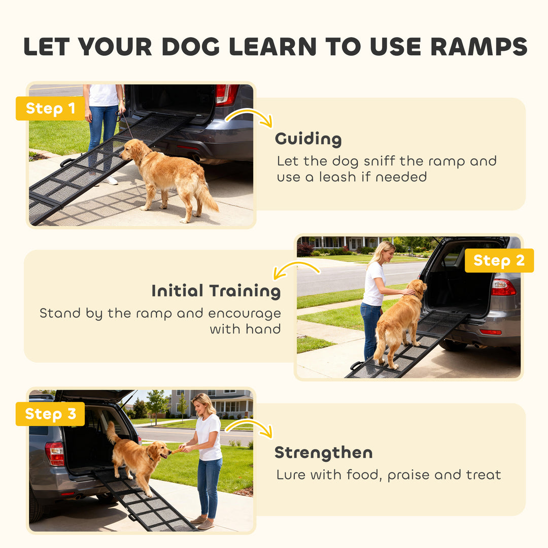 191 x 20cm Dog Ramp for Car, Extra Long Pet Stairs with Non-Slip Surface, for Large Dogs