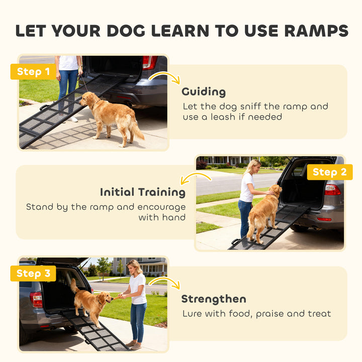 191 x 20cm Dog Ramp for Car, Extra Long Pet Stairs with Non-Slip Surface, for Large Dogs