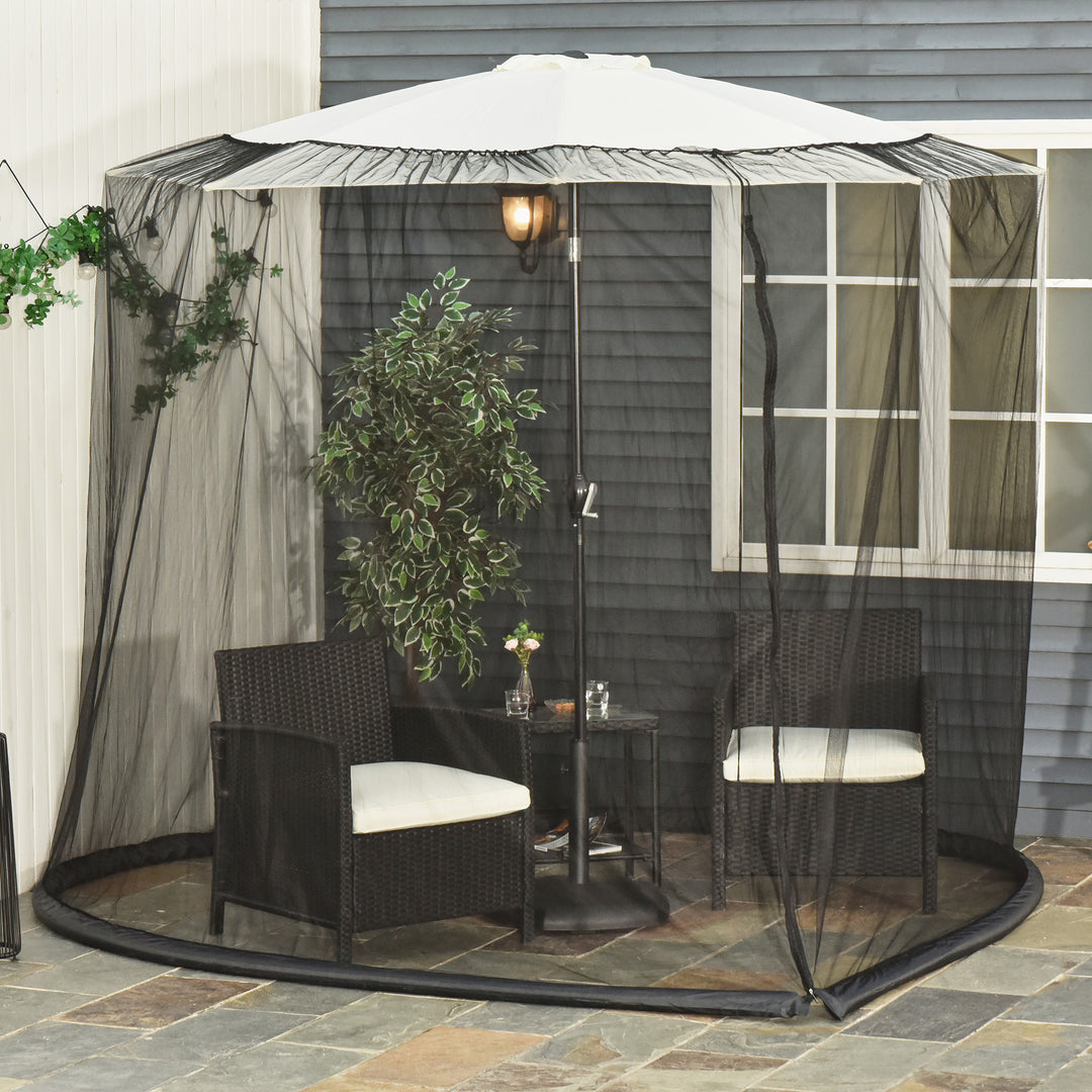 MCL 2.3m Umbrella Table Screen Outdoor Patio Cover Mosquito Insect Net Zipped Door