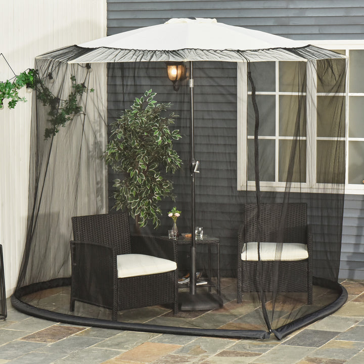 MCL 2.3m Umbrella Table Screen Outdoor Patio Cover Mosquito Insect Net Zipped Door