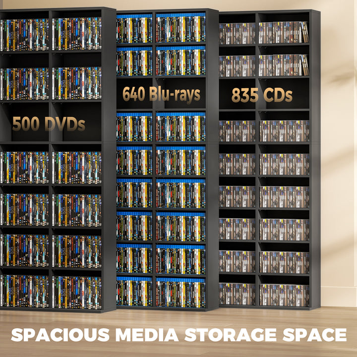 835 CD/500 DVD Storage Unit, Blu-ray Media Storage Shelf with 27 Compa