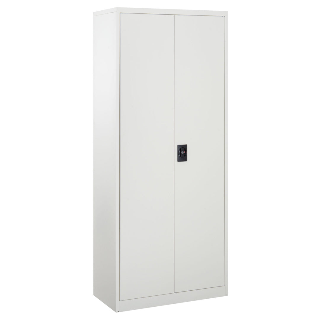 Cool Rolled Steel Tall Office Lockable Filing Cabinet 2 Doors 4 Internal Adjustable Shelves Bookcase Cabinet Storage Unit 80 L x 40 W x 184 cm