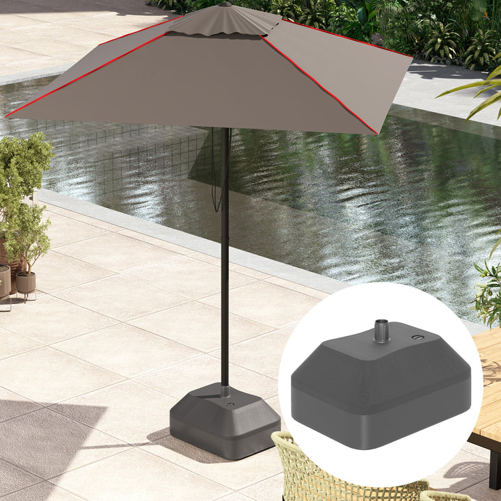 Fillable Garden Parasol Base, Heavy Duty Parasol Base Stand Outdoor Umbrella Stand, Filled Up to 24kg with Sand or 20kg with Water, Sun Umbrella Base for 38 mm Poles, Black