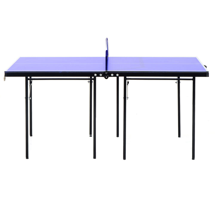 Folding 5ft Mini Compact Table Tennis Top Ping Pong Table Set Professional Net Games Sports Training Play Blue