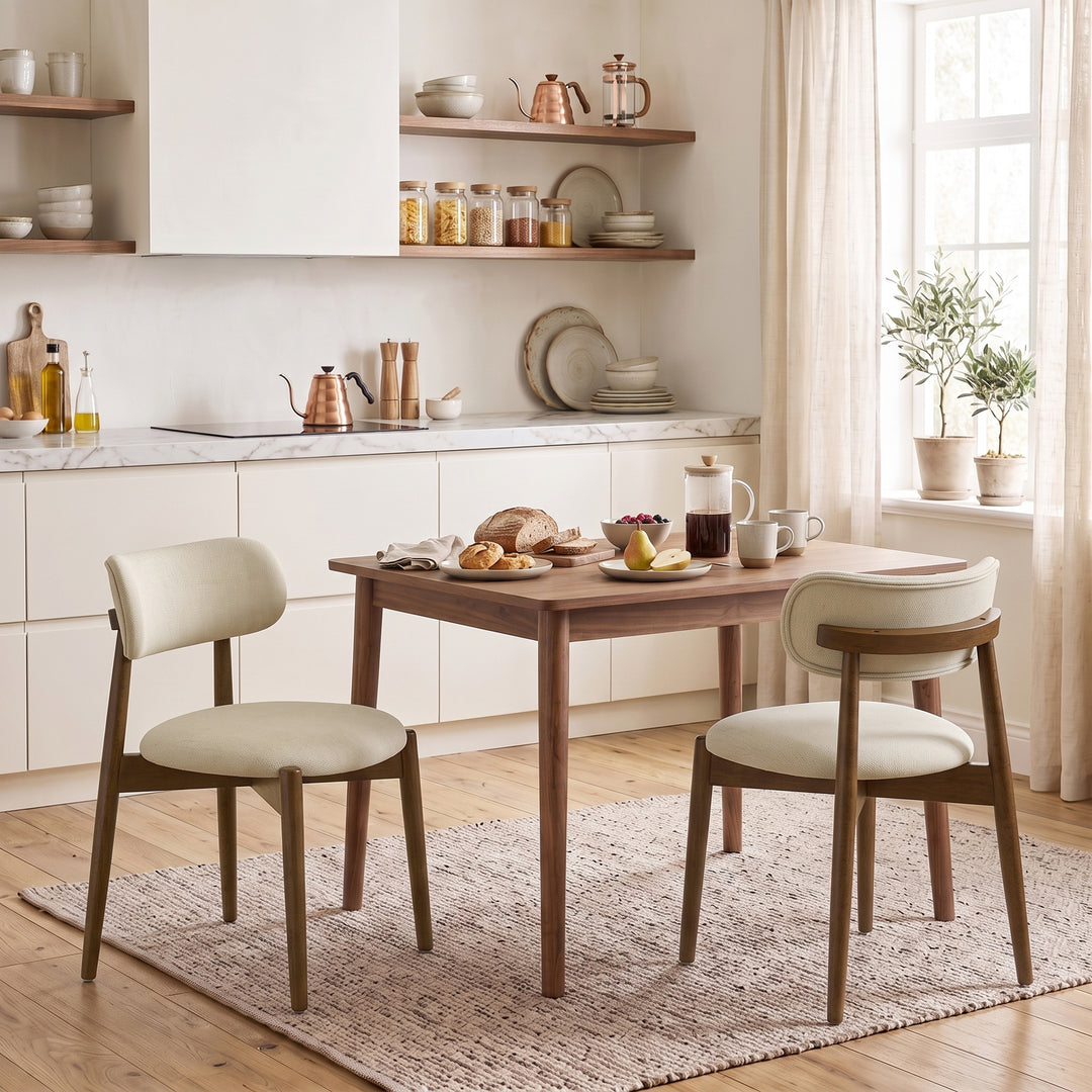 Dining Chairs Chenille Upholstered Kitchen Chairs Curved Backrest - view 2