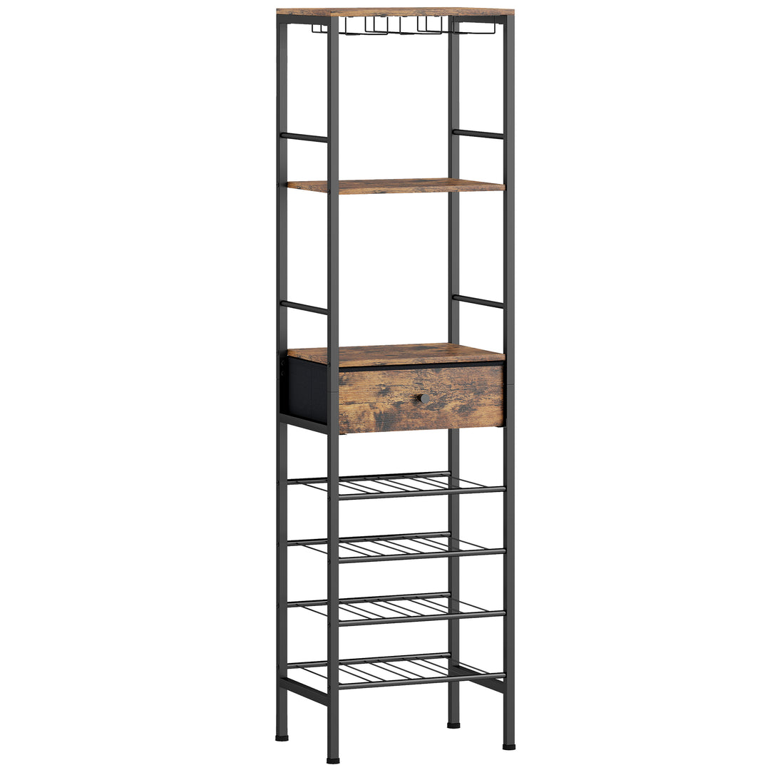 Industrial Wine Bar Cabinet Freestanding Liquor Cabinet 16-Bottle Wine