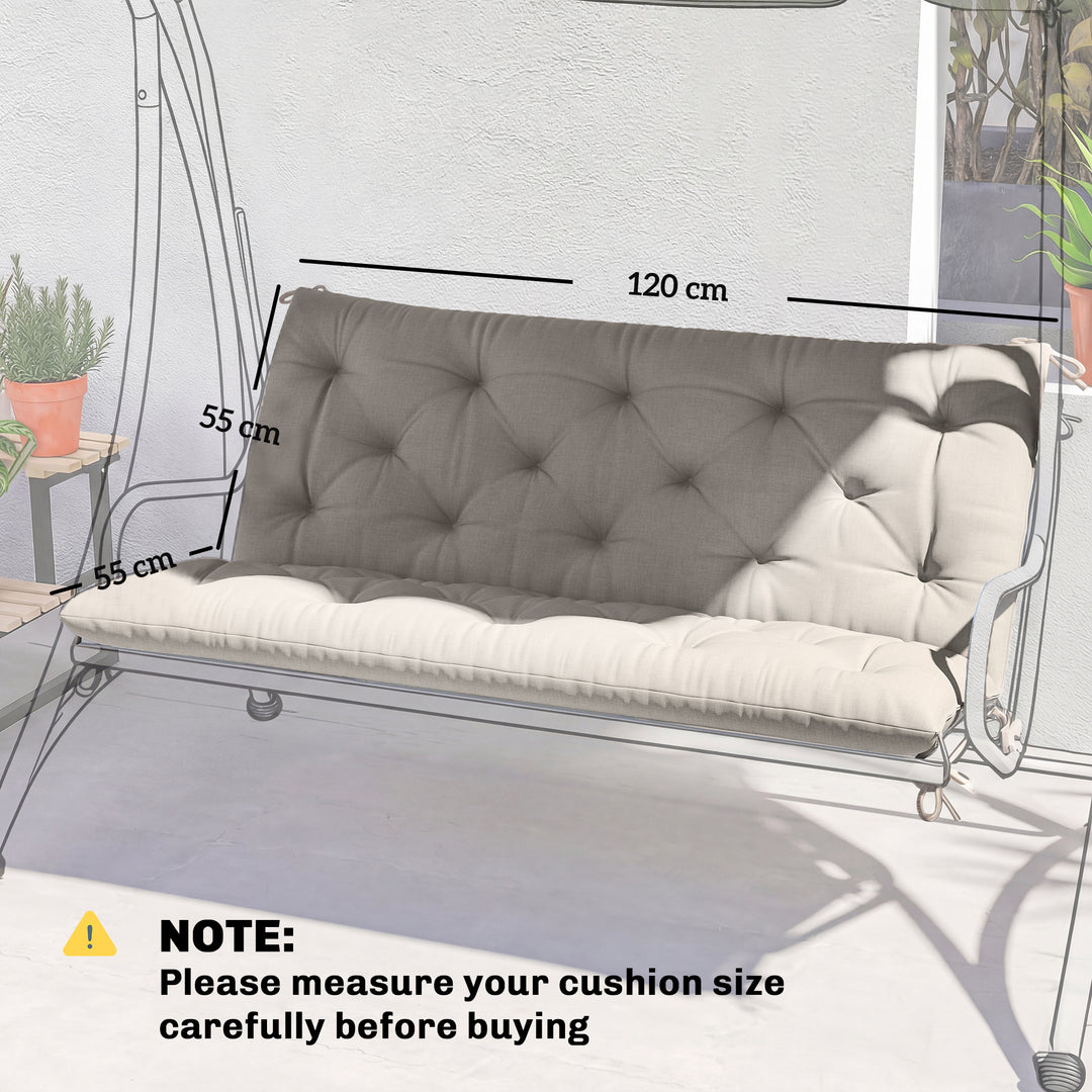 Garden Bench Cushion, 2 Seater Swing Chair Cushion, Seat Pad with Ties